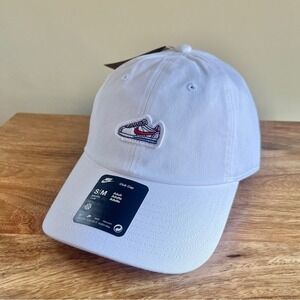 Nike Hat Women's New NWT Cortez Shoe Swish White Cotton Athletic Casual Cap